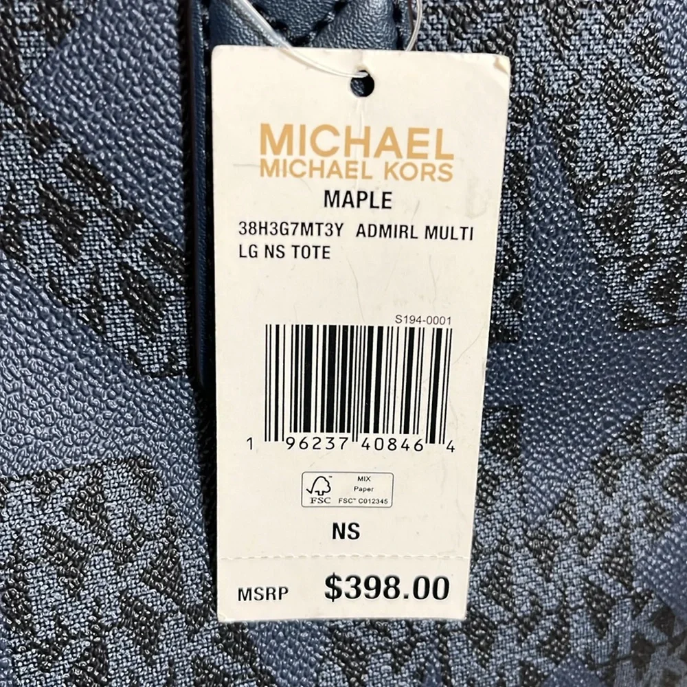 NWT Michael Kors Maple Admiral Blue LG Tote